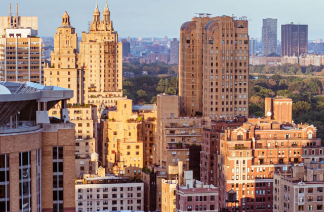 Aerial shot of buildings